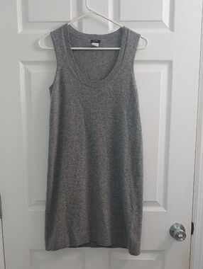 J. Crew Gray Wool Cashmere Mini Dress Minimal Knit Sleevless Women's Size S